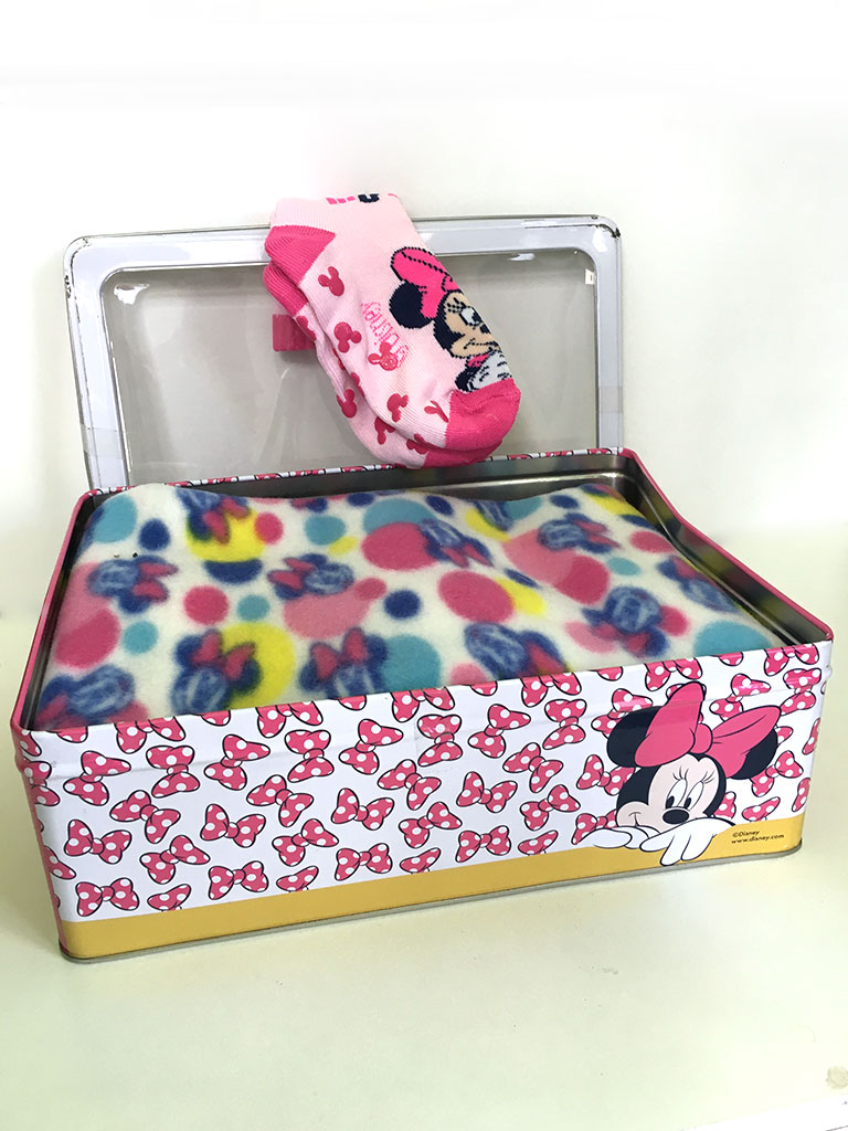 Κουβερτάκι fleece και καλτσάκια Minnie σε κουτάκι